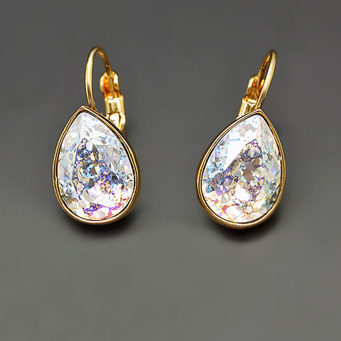 Earrings "Crystal Drop (White Patina)" with Swarovski™ crystals